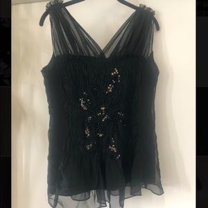 MM Couture black sequin/ Rouged blouse